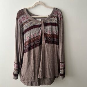 Women's Festive Knit Sweater with Button Detail